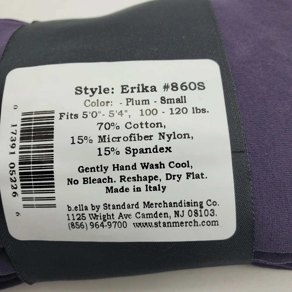 Purple Sueded Cotton Opaque Tights Ladies Sz SMALL Plum B.ella Erika Italian NWT